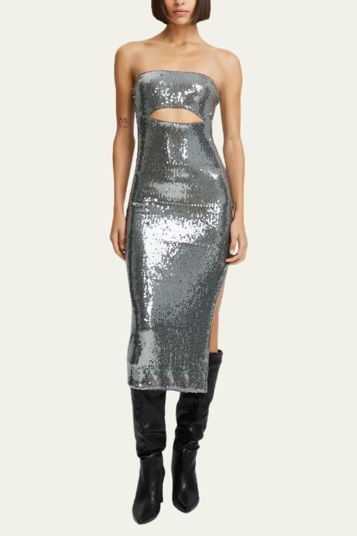 Paige Cutout Sequin Split Midi Dress – Luxeles