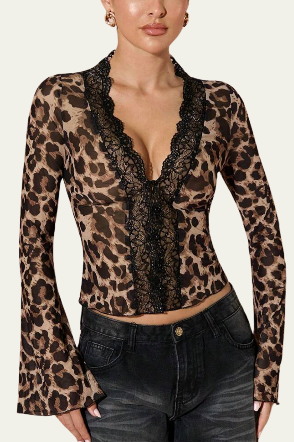 Payton Lace Leopard Mesh Top – Luxeles