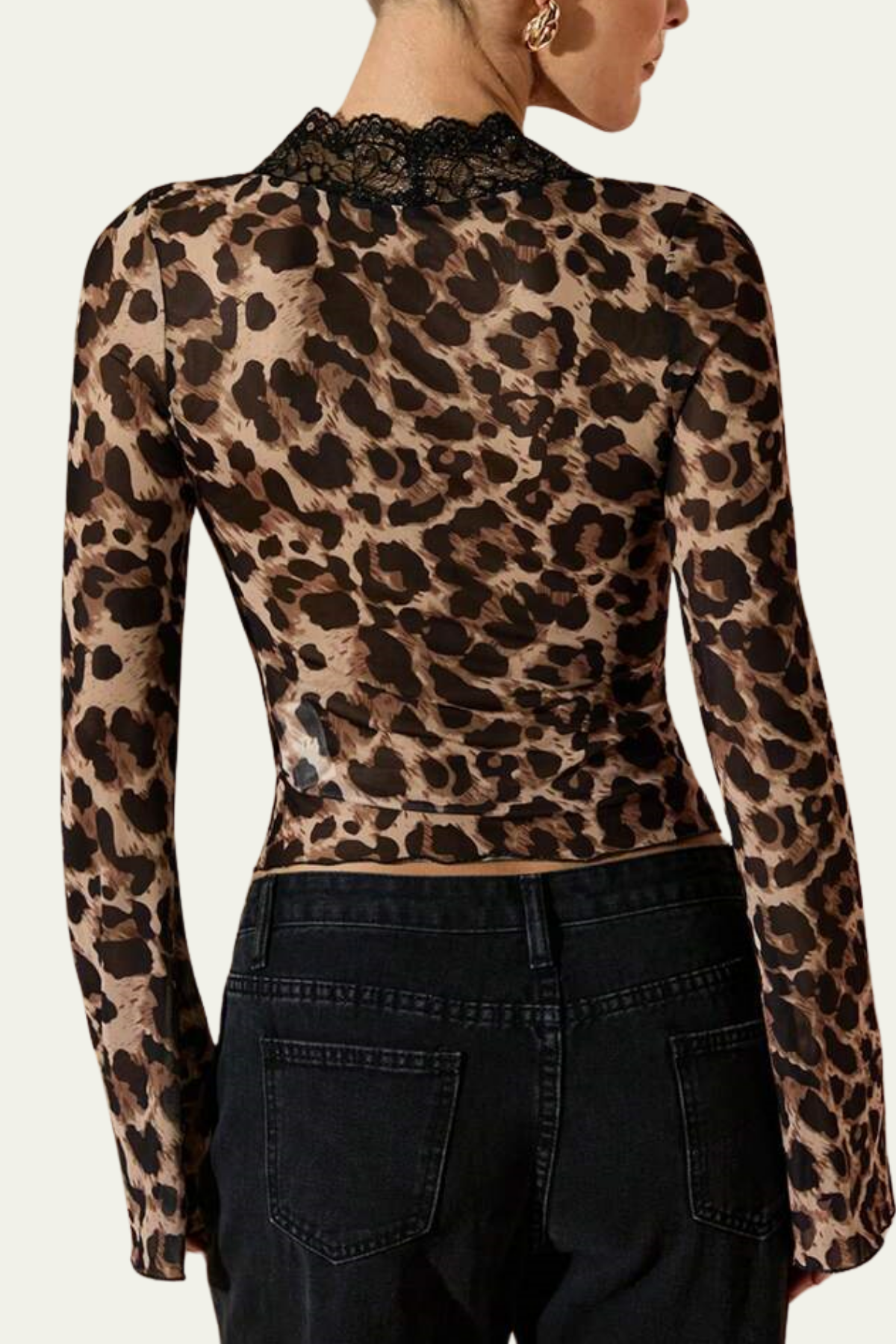 Payton Lace Leopard Mesh Top – Luxeles