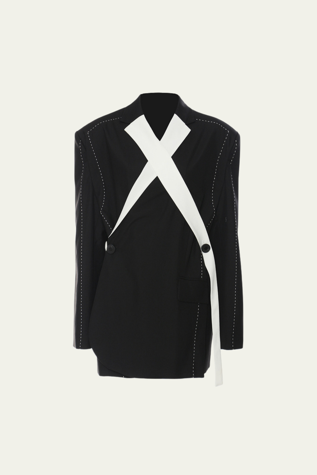 Phoebe Cross Deconstruct Stripe Blazer