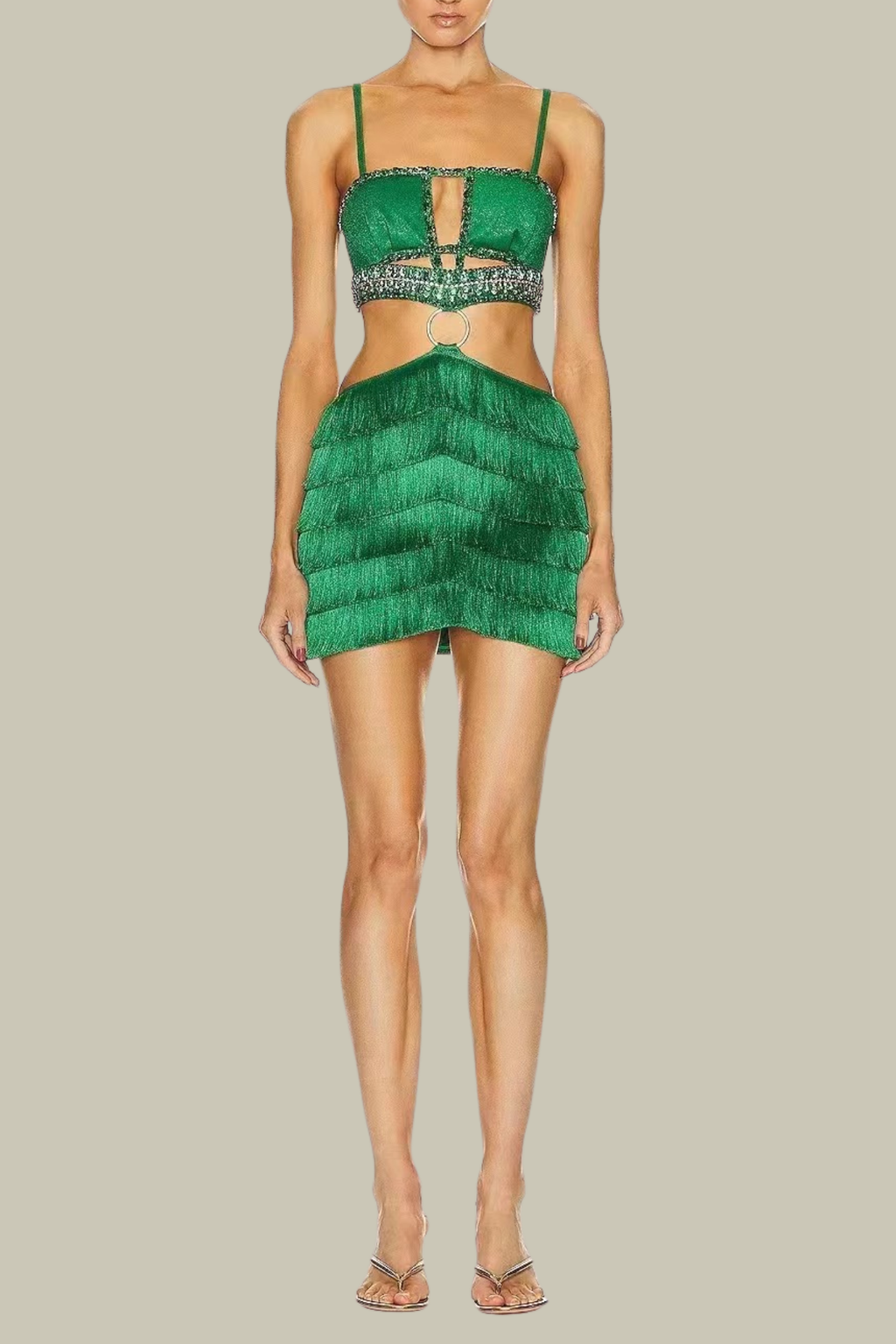 Piper Rhinestone Fringe Bandage Mini Dress – Luxeles