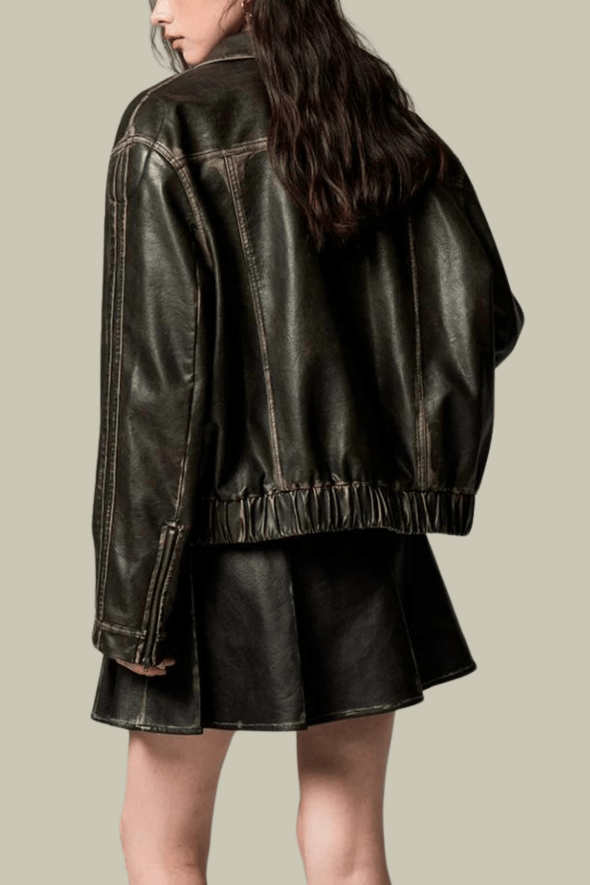 Quinn Bow Stripe PU Jacket – Luxeles