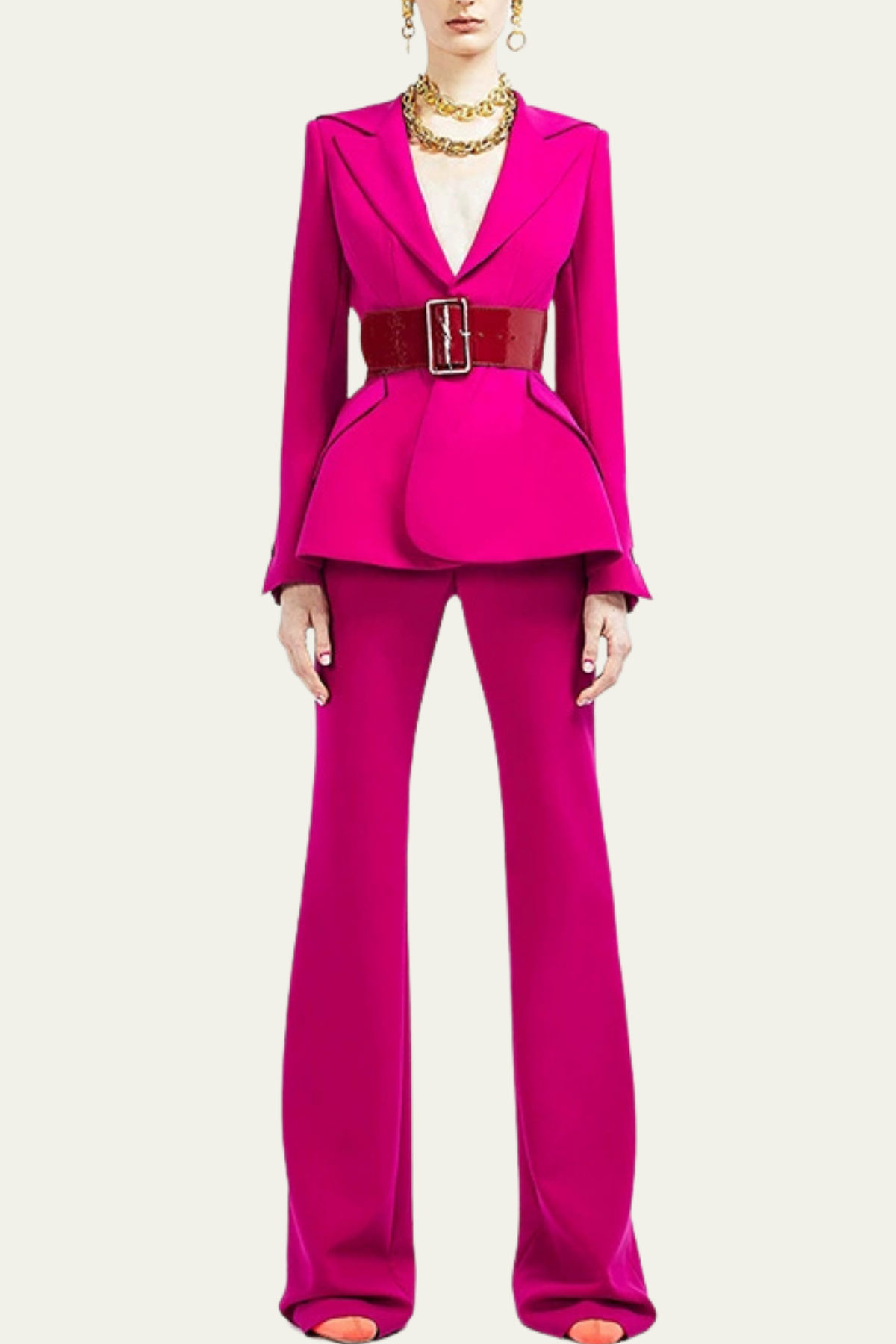 Rachel Buckle Lapel Pants Set