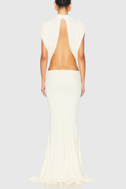 Raelyn Bow Cutout Backless Maxi Dress