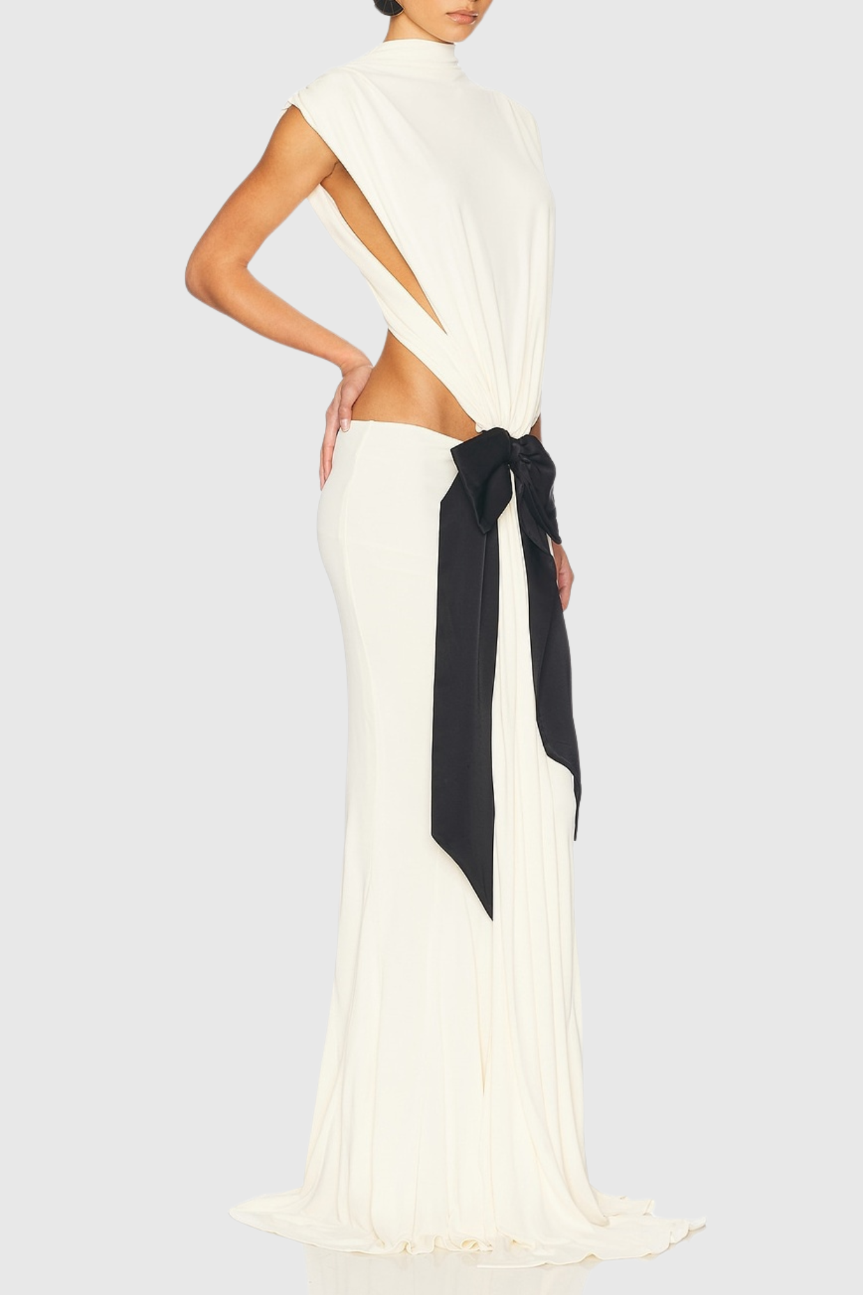 Raelyn Bow Cutout Backless Maxi Dress
