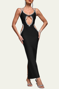 Rebecca Bandage Rhinestone Cutout Maxi Dress – Luxeles