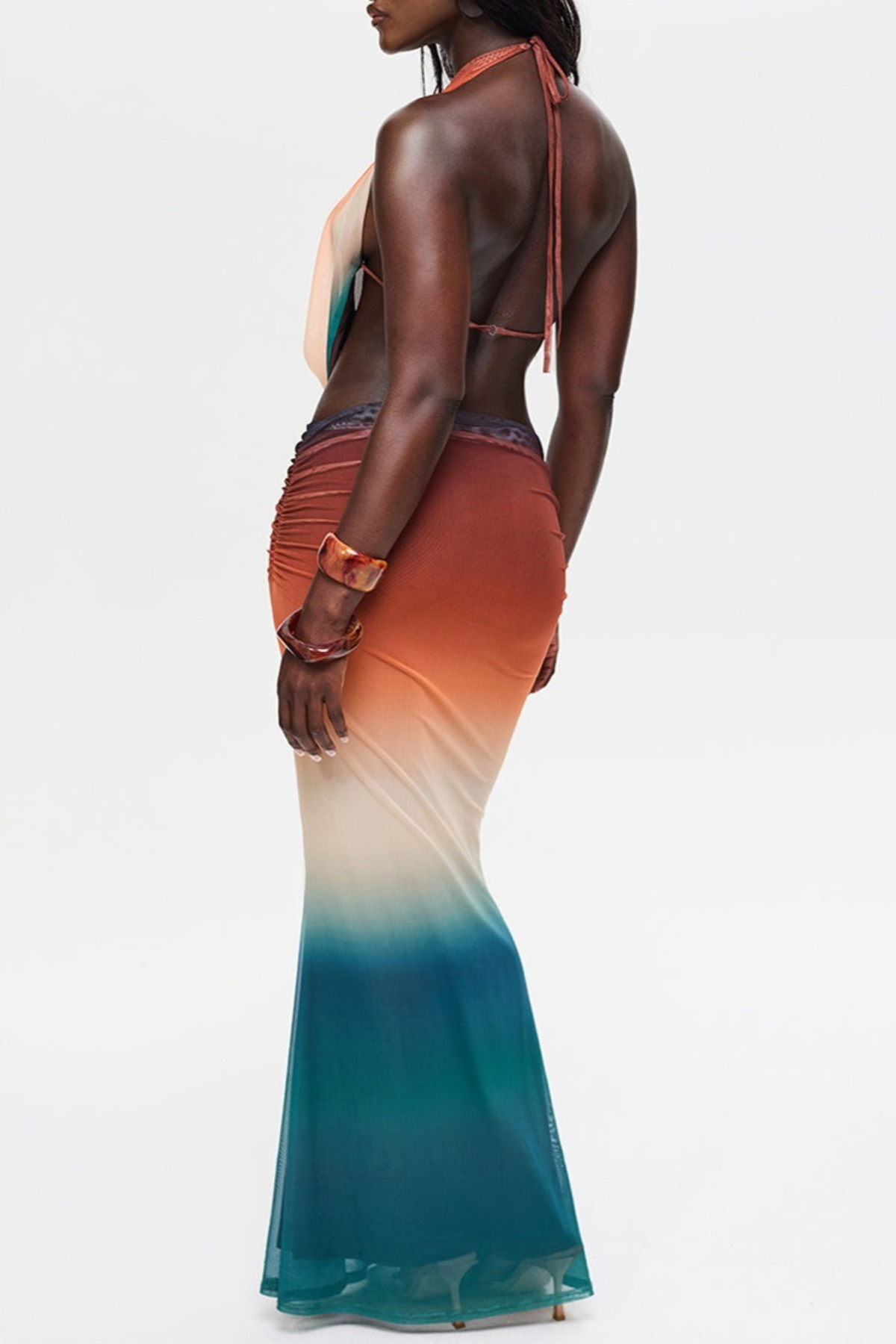 Reign Tie Dye Cowl Neck Skirt Set