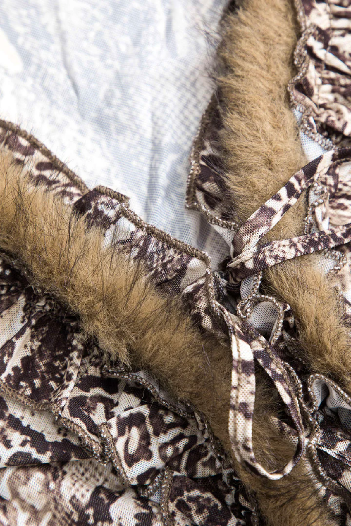 Rosalie Faux Fur Leopard Lace Up Top – Luxeles