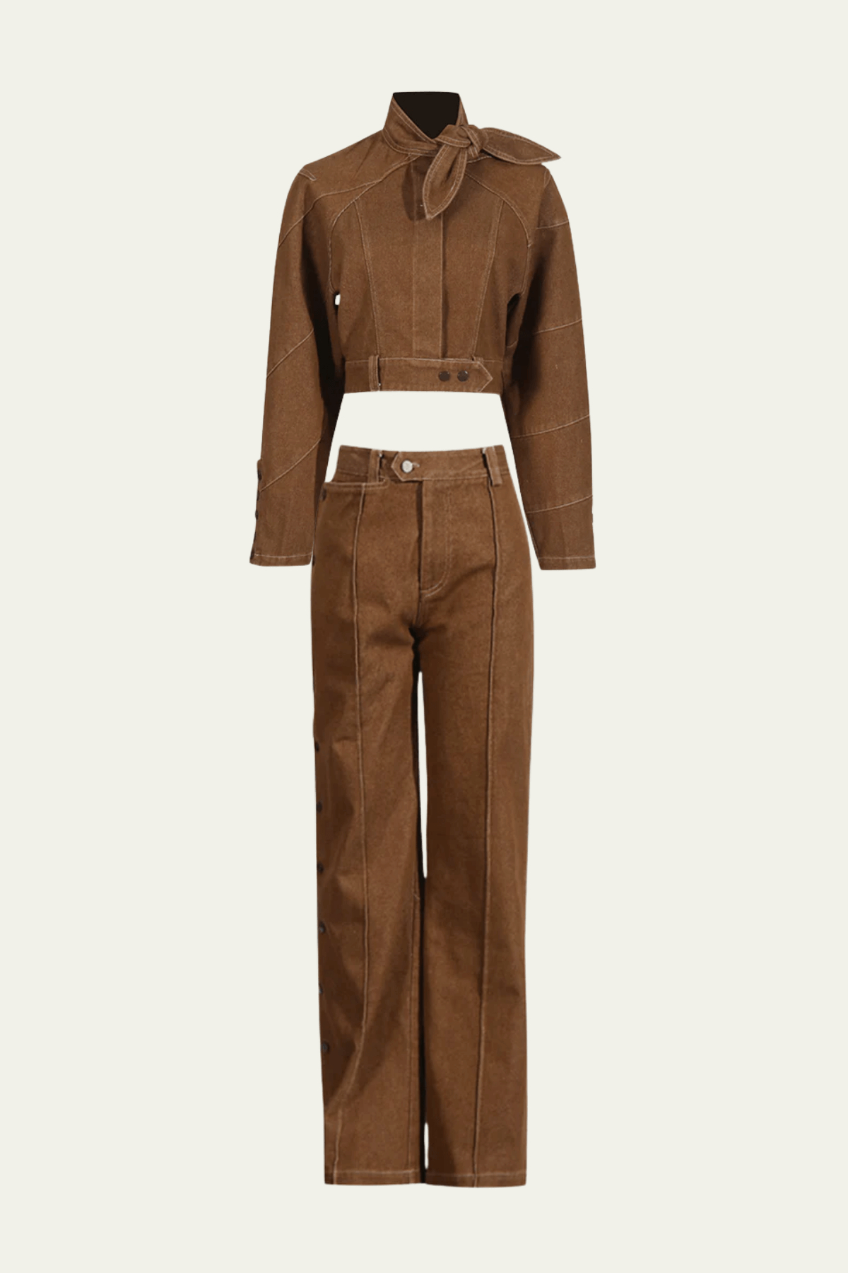 Salem Deconstructed Denim Pants Set – Luxeles