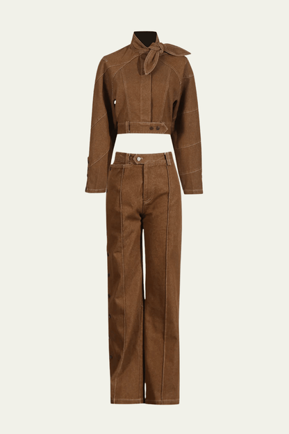 Salem Deconstructed Denim Pants Set – Luxeles