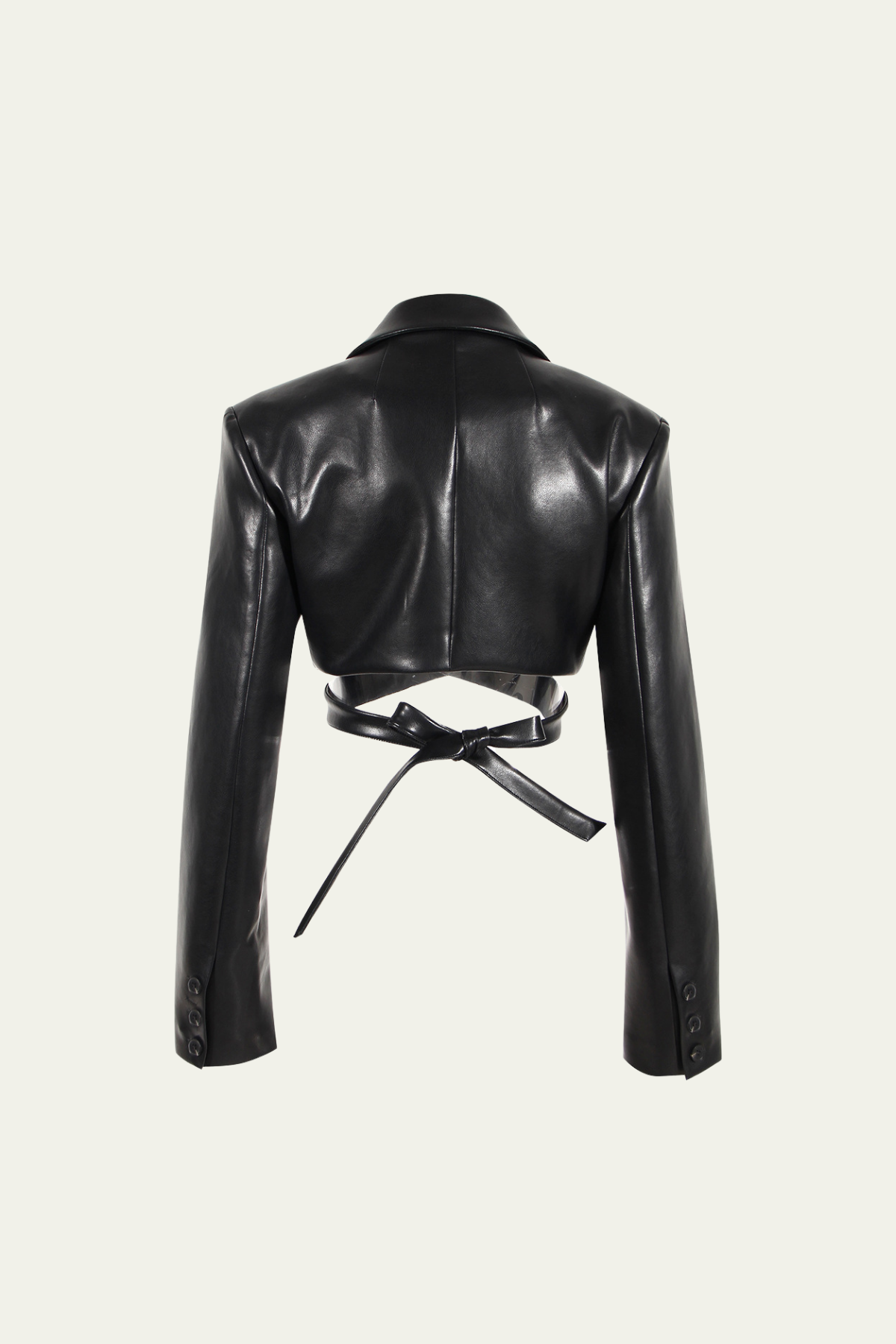Sara Lace Up Lapel Leather Jacket – Luxeles