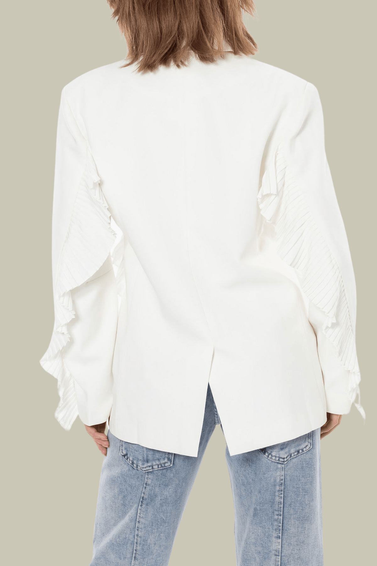 Sarah Ruffle Patchwork Blazer – Luxeles