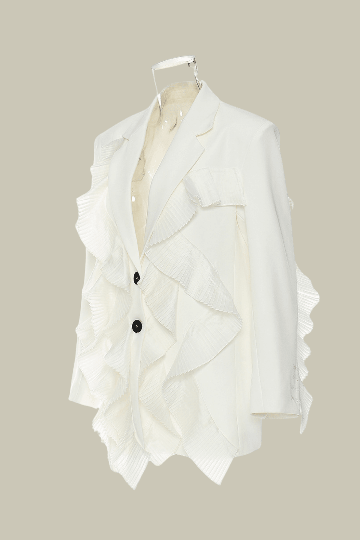 Sarah Ruffle Patchwork Blazer – Luxeles