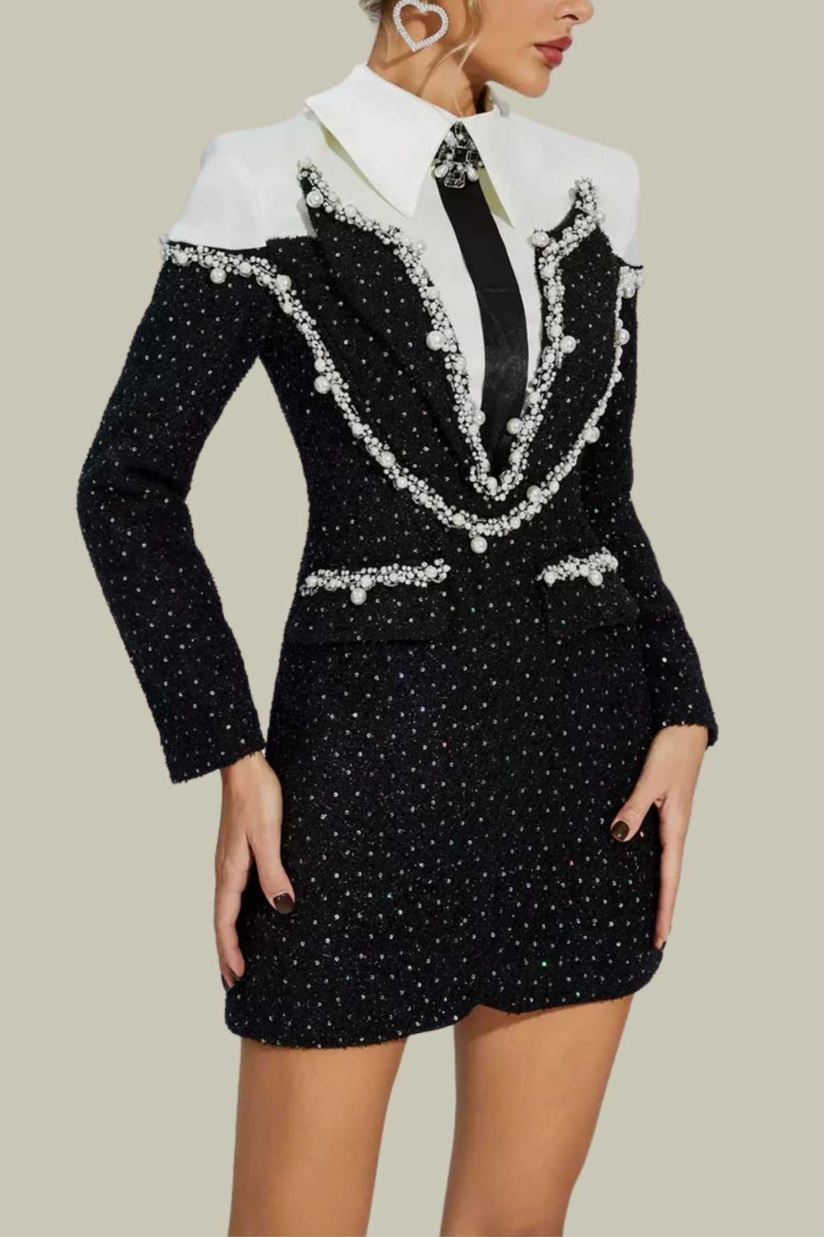 Sienna Rhinestone Sequin Deconstruct Mini Dress