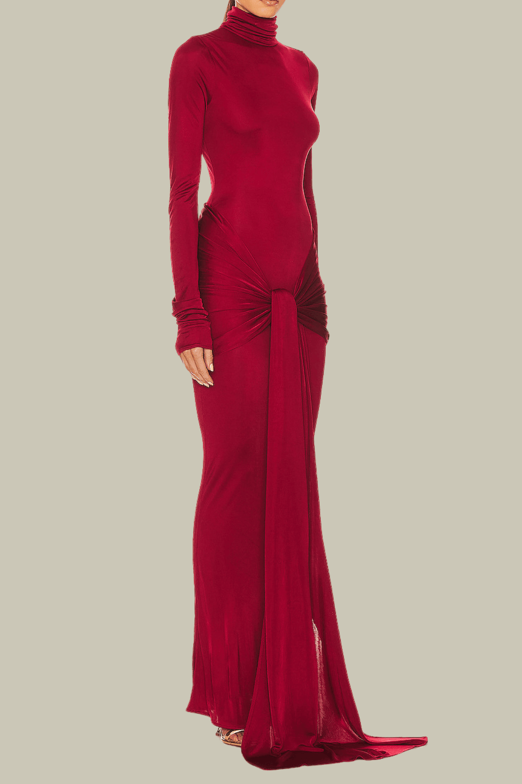 Sophie Lace Up Long Sleeves Bodycon Maxi Dress – Luxeles