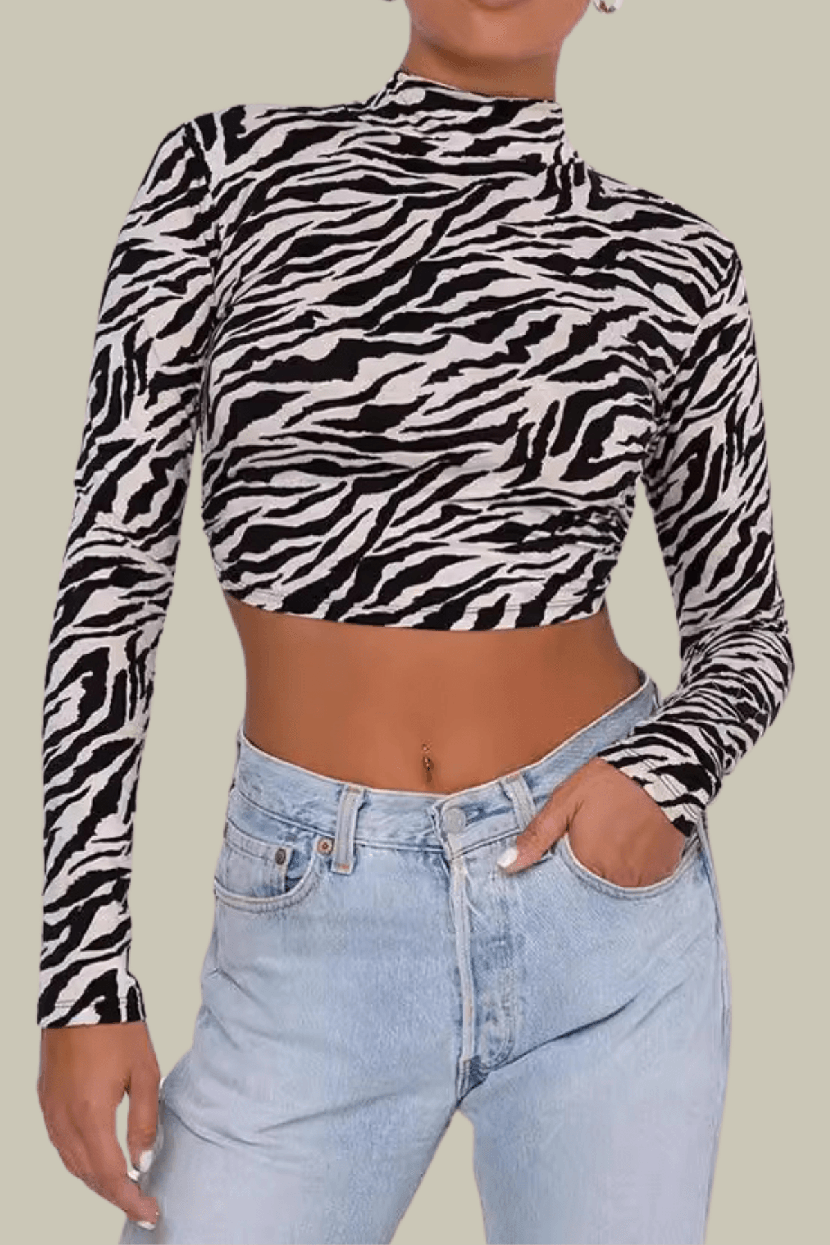 Stella Stripe Bodycon Long Sleeves Top