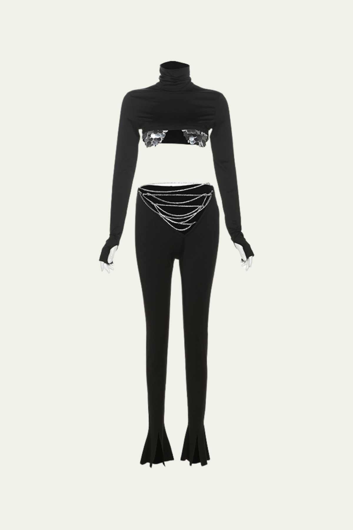 Sutton Chain Sequin Crop Pants Set – Luxeles