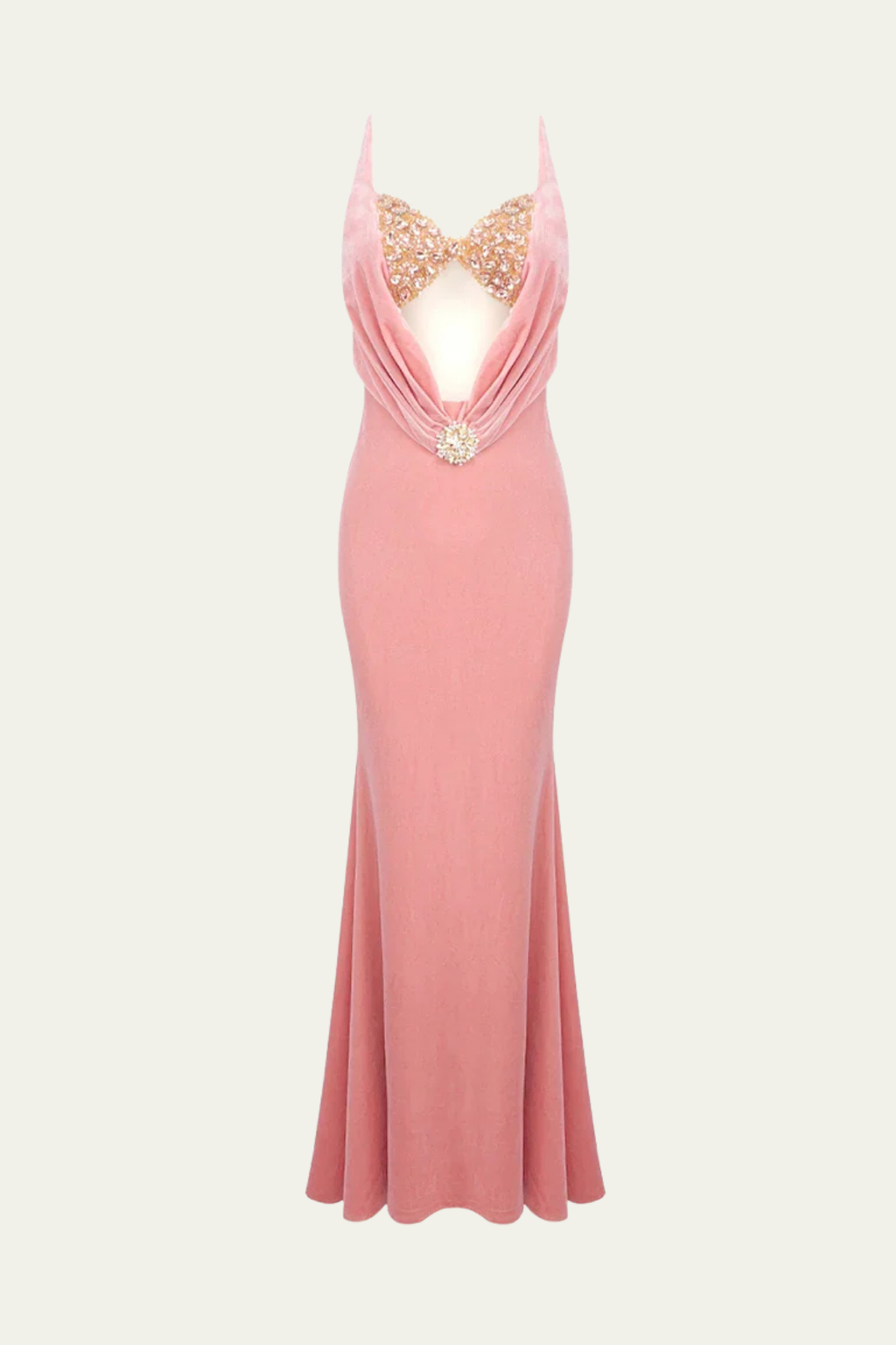 Sylvia Rhinestone Cutout Velvet Maxi Dress – Luxeles