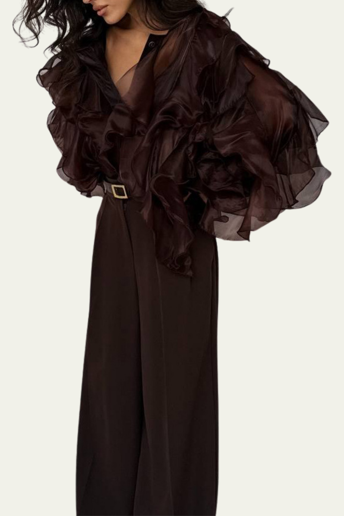 Teagan Ruffle Mesh Shirt – Luxeles