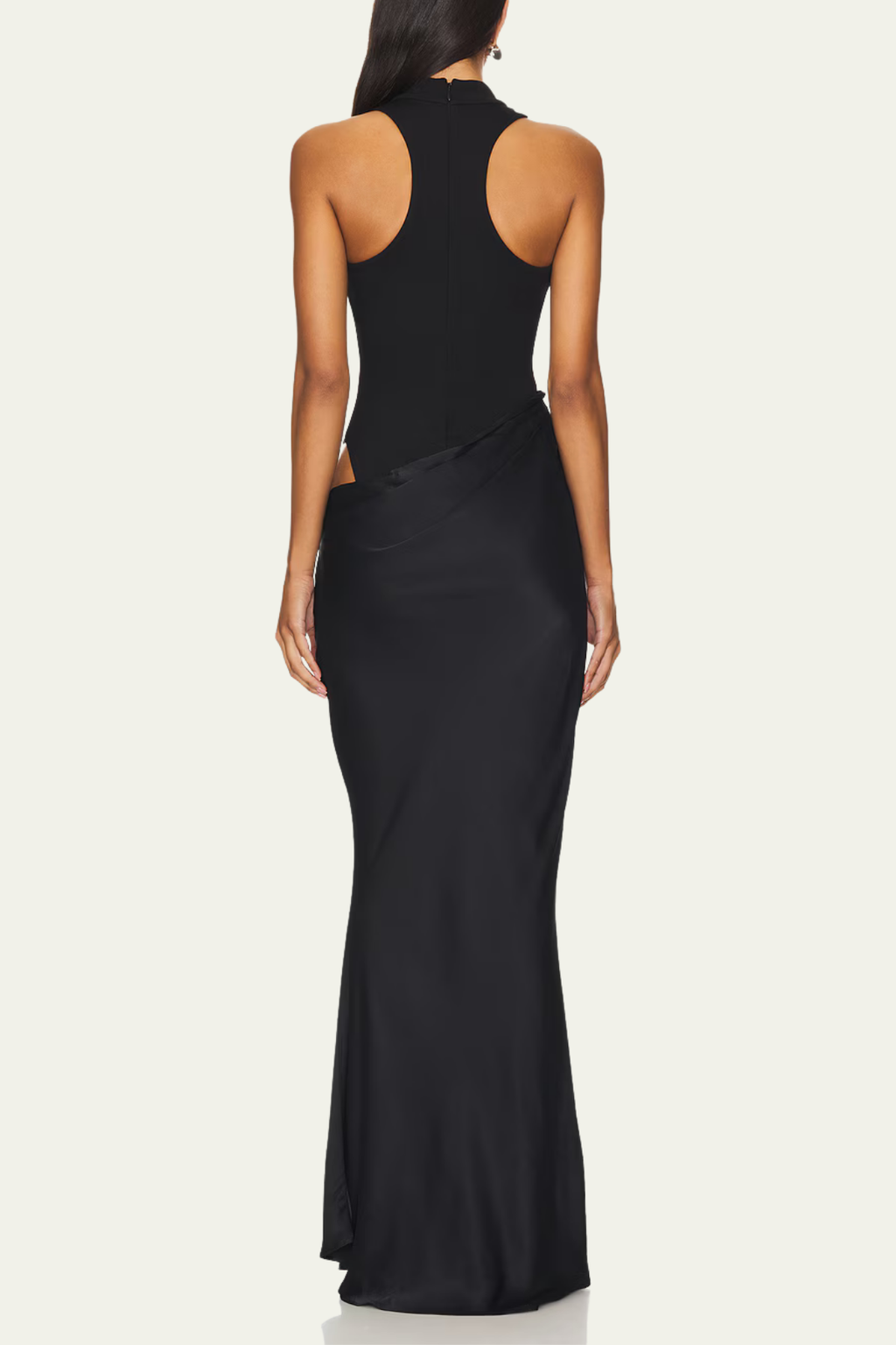 Trinity Sleeveless Satin Maxi Dress In Black – Luxeles