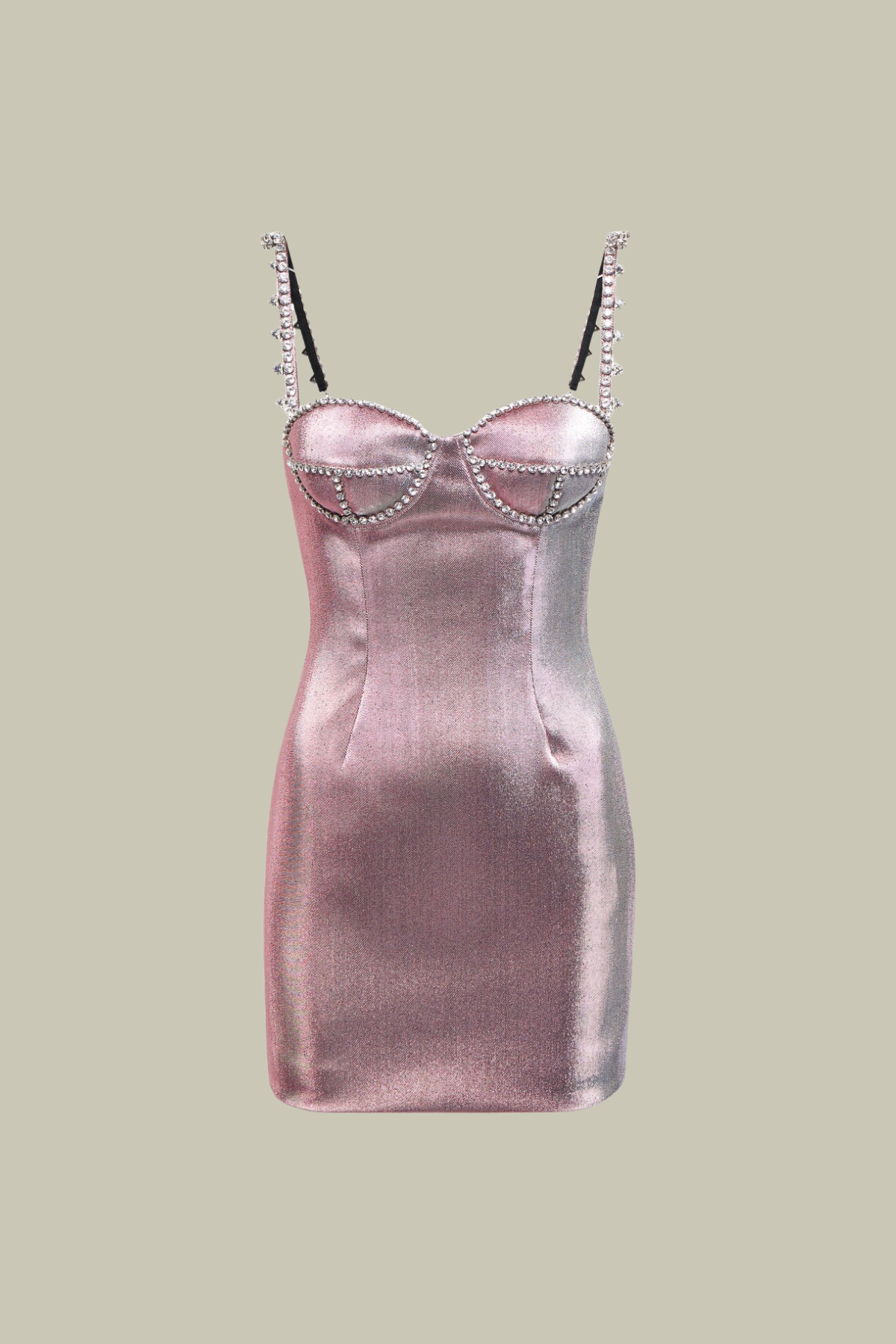 Valeria Rhinestone Spaghetti Bodycon Mini Dress – Luxeles