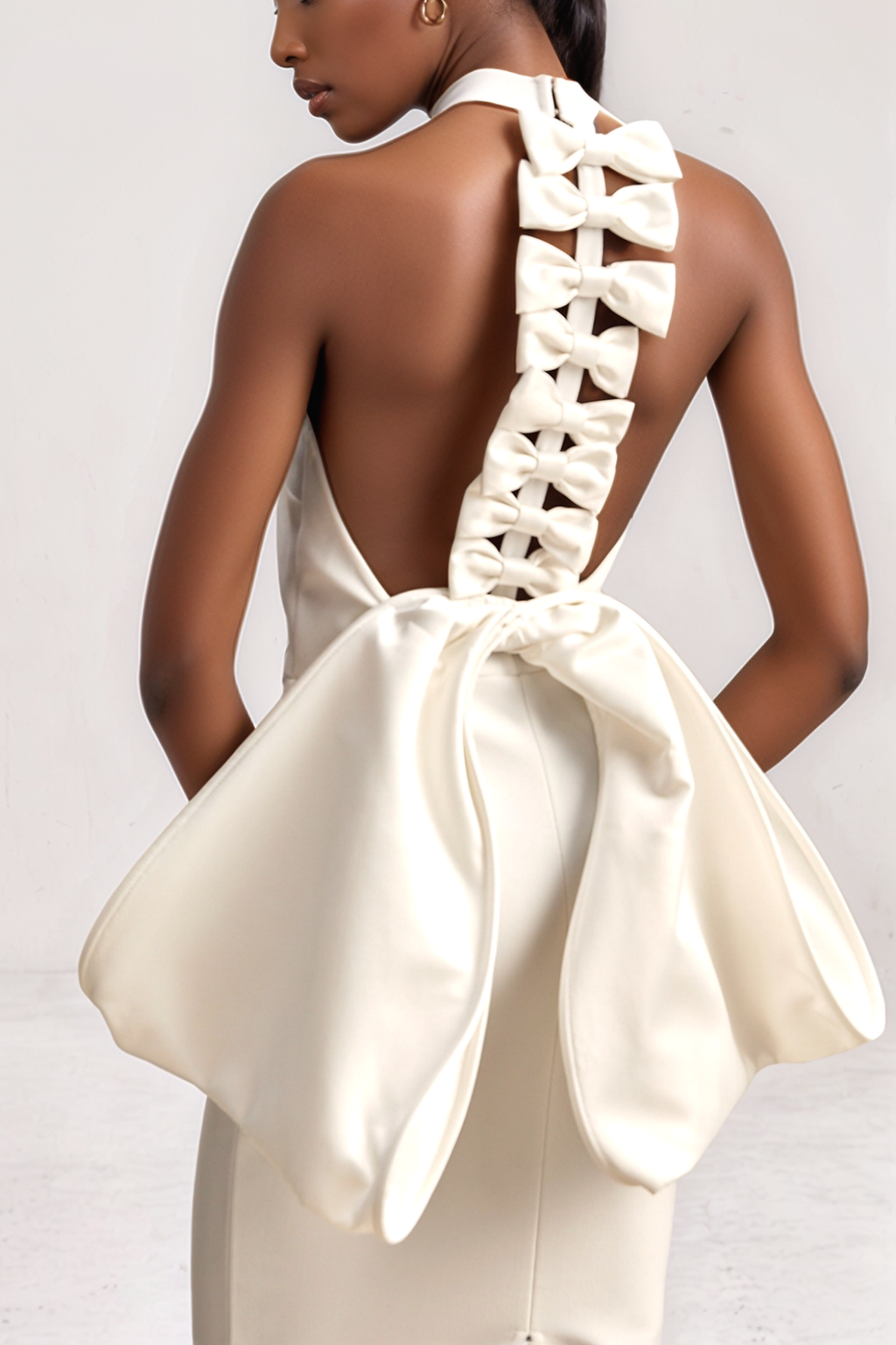Vanessa Backless Bow Split Maxi Dress – Luxeles
