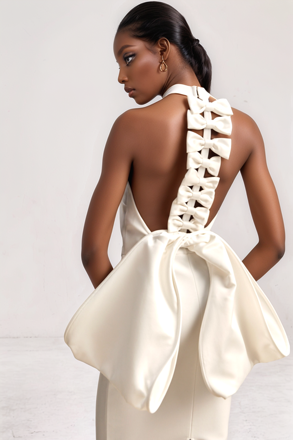 Vanessa Backless Bow Split Maxi Dress – Luxeles