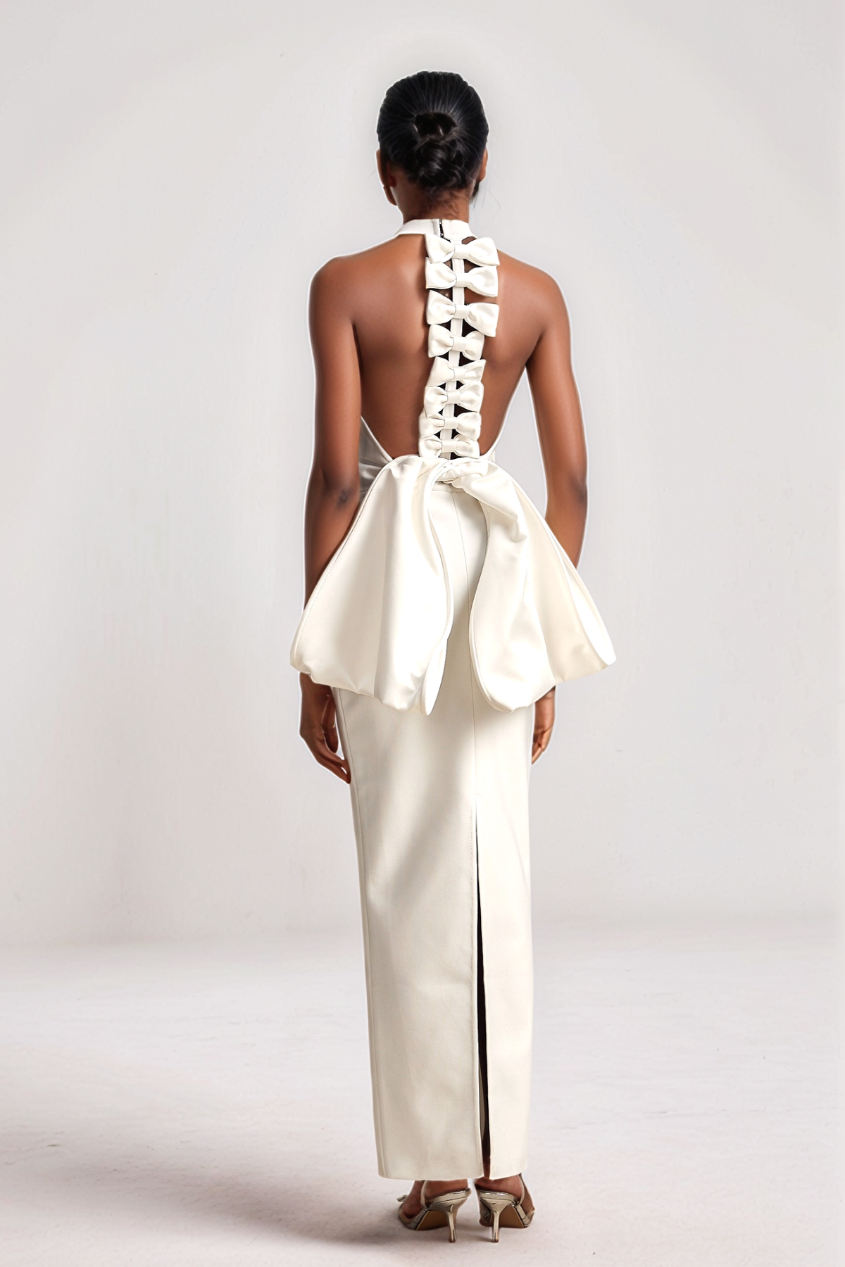 Vanessa Backless Bow Split Maxi Dress – Luxeles