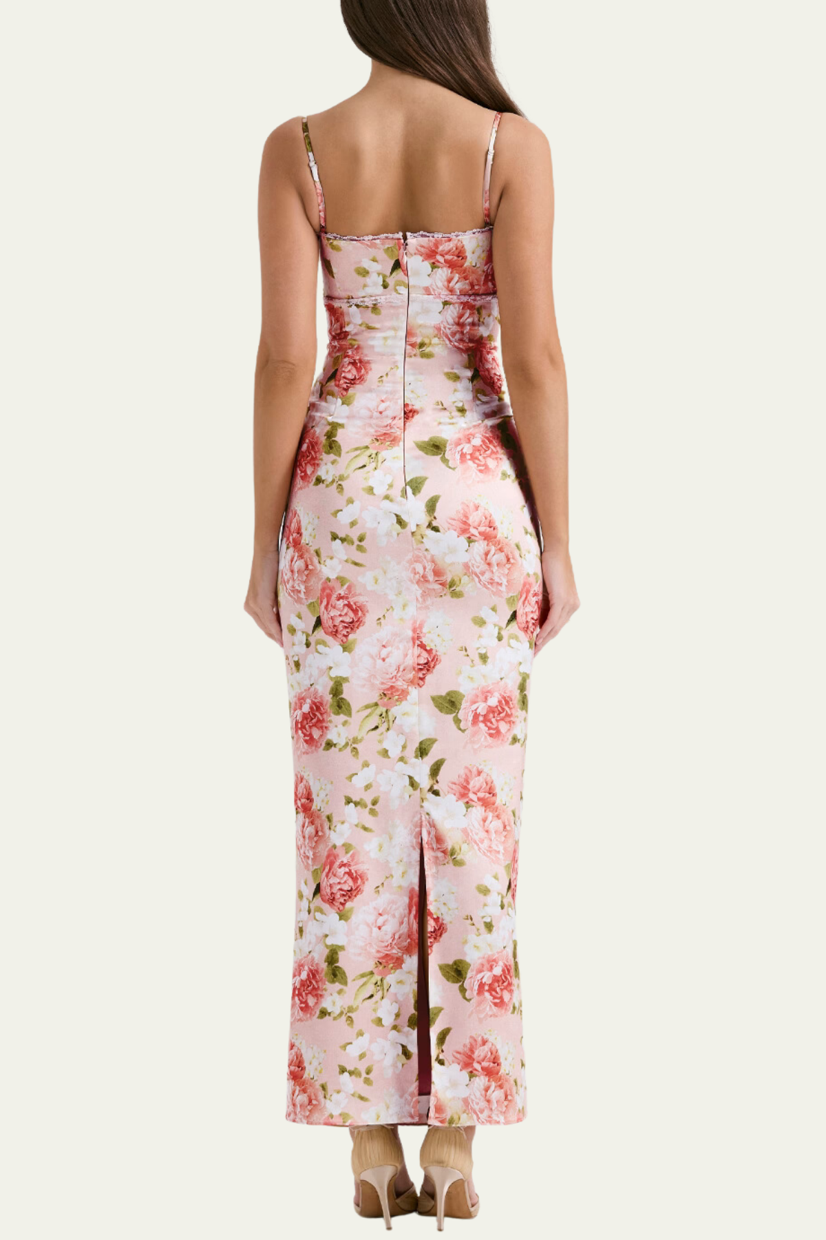 Vera Floral Spaghetti Bodycon Maxi Dress