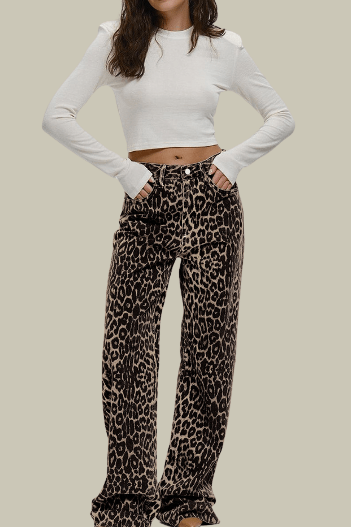 Violet Low Rise Leopard Pants