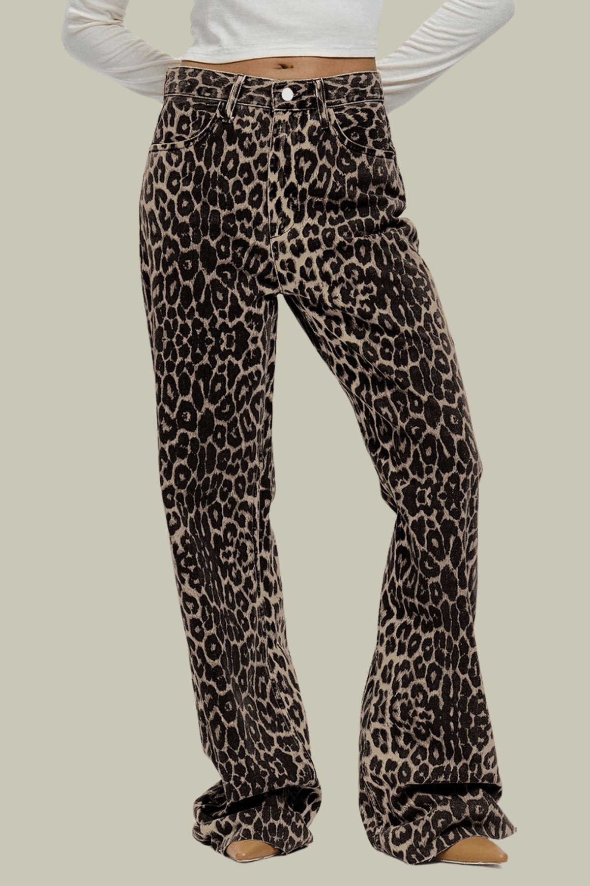 Violet Low Rise Leopard Pants