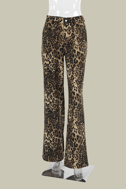 Violet Low Rise Leopard Pants