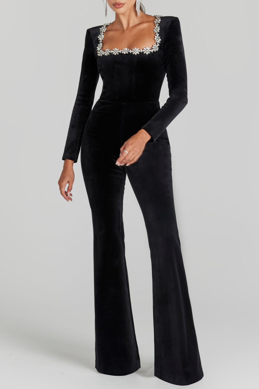 Willa Crystal Velvet Jumpsuit