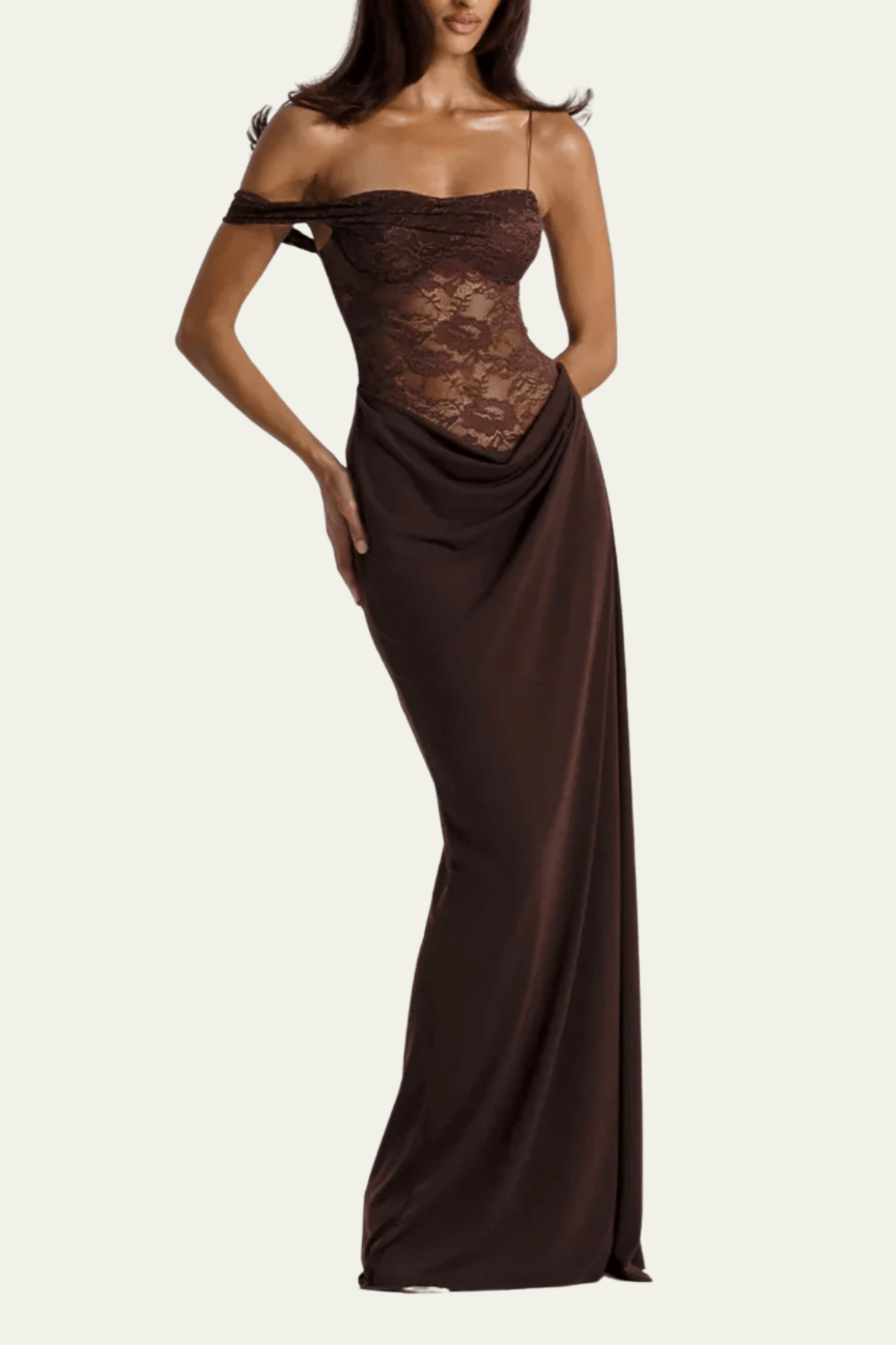 Willa Lace Asymmetric Maxi Dress – Luxeles