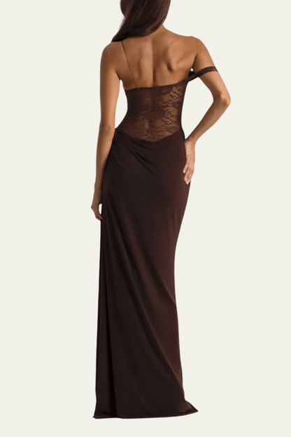 Willa Lace Asymmetric Maxi Dress – Luxeles