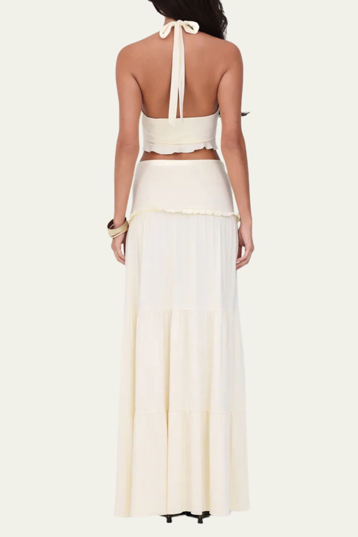 Wrenlee Halter Neck Ruffle Cross Skirt Set – Luxeles