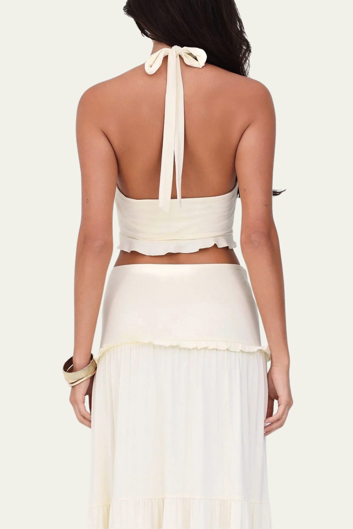 Wrenlee Halter Neck Ruffle Cross Skirt Set – Luxeles